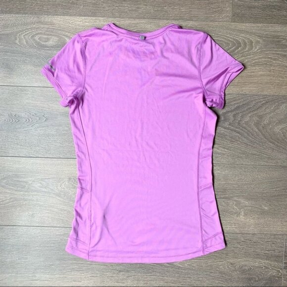 Nike Women's Pro Dri Fit T-Shirt Milner Running Purple Short Sleeve Crew neck - Picture 11 of 13